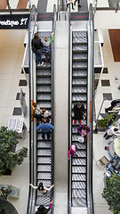 Image showing Mall escalators