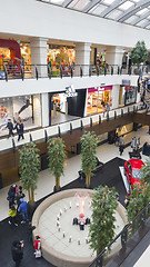 Image showing Retail shopping mall with fashion stores and restaurants