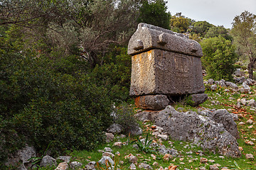 Image showing Lycian tombs in Turkey. Ancient city Appolonia