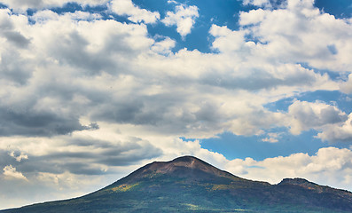 Image showing View of Vesuvius volcano from Naples