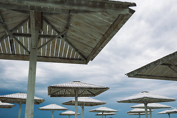 Image showing The empty sea on cloudy day