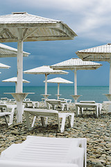 Image showing The empty sea on cloudy day