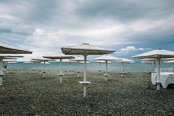 Image showing The empty sea on cloudy day