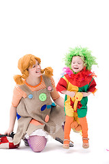 Image showing Big and little clown are playing III