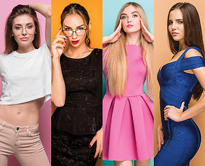 Image showing Fashion collage of images of beautiful young women. Sensual girls