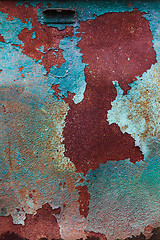 Image showing Rusty Colored Metal with cracked paint