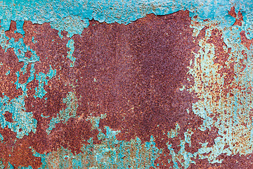 Image showing Rusty Colored Metal with cracked paint