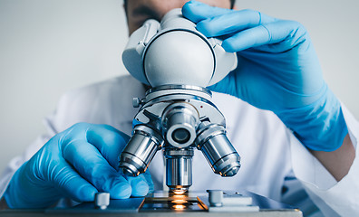 Image showing Close-up shot of microscope