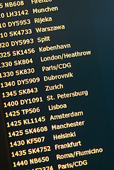 Image showing Arrival board at airport