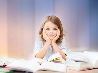 Image showing student girl reading book