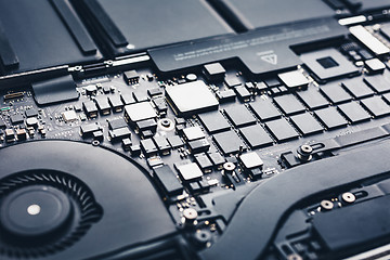 Image showing Motherboard of modern laptop