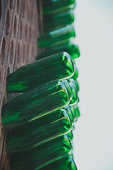 Image showing Empty green bottle pattern 