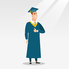 Image showing Graduate giving thumb up vector illustration.