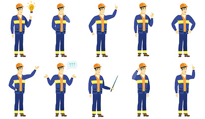 Image showing Vector set of builder characters.