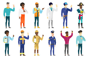 Image showing Vector set of professions characters.