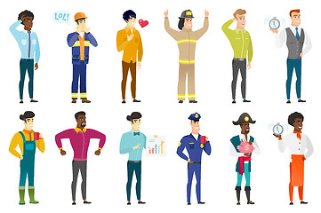 Image showing Vector set of professions characters.