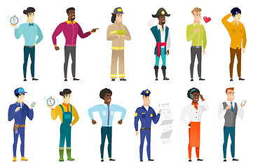 Image showing Vector set of professions characters.