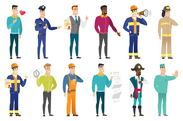 Image showing Vector set of professions characters.