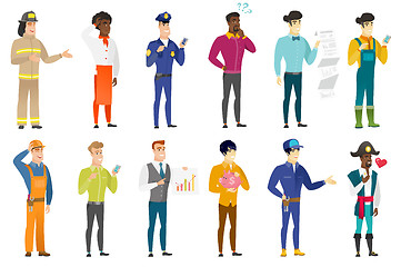 Image showing Vector set of professions characters.