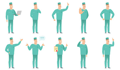 Image showing Vector set of surgeon characters.