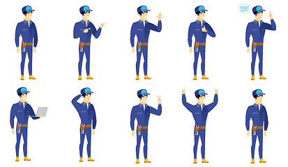 Image showing Vector set of mechanic characters.