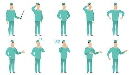 Image showing Vector set of surgeon characters.