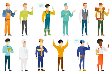 Image showing Vector set of professions characters.