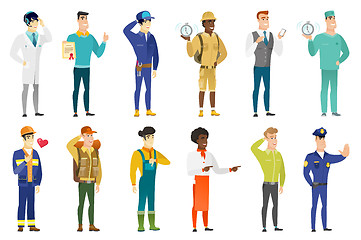 Image showing Vector set of professions characters.