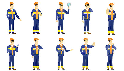 Image showing Vector set of builder characters.