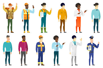 Image showing Vector set of professions characters.