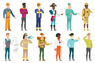 Image showing Vector set of professions characters.