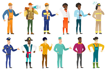 Image showing Vector set of professions characters.
