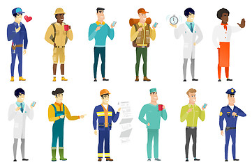 Image showing Vector set of professions characters.