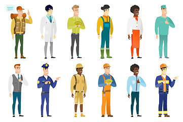 Image showing Vector set of professions characters.