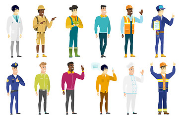 Image showing Vector set of professions characters.