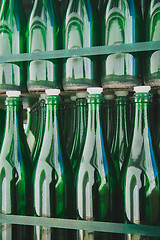 Image showing Empty green bottle pattern 