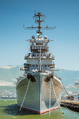 Image showing The cruiser Mikhail Kutuzov at the dock in Novorossiysk. 