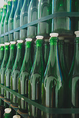 Image showing Empty green bottle pattern 