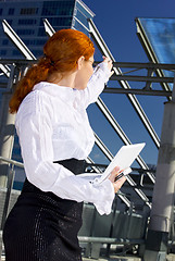 Image showing confident businesswoman in the city