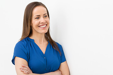 Image showing happy smiling middle aged woman