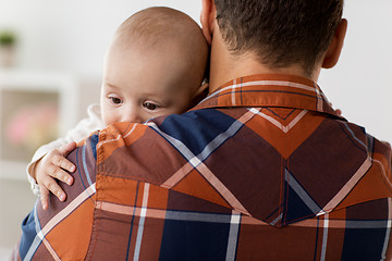 Image showing close up of happy little baby boy with father