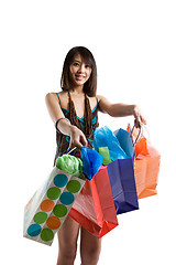 Image showing Shopping asian woman