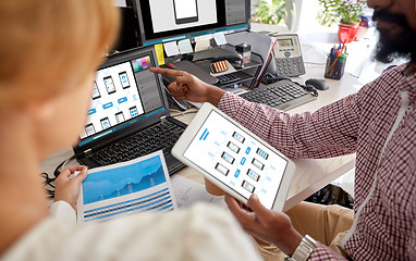 Image showing designers with interface on laptop and tablet pc