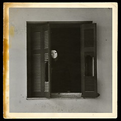 Image showing vintage photograph of masked figure