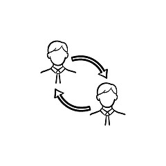 Image showing Employee turnover hand drawn sketch icon.