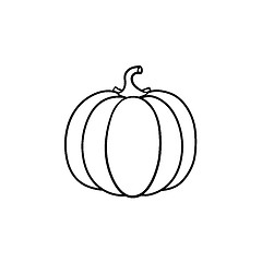 Image showing Pumpkin hand drawn sketch icon.