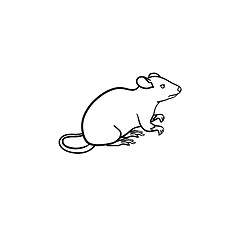 Image showing Lab rat hand drawn sketch icon.