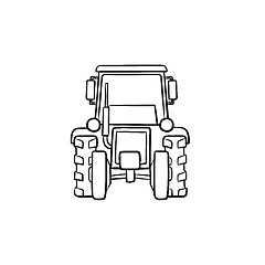 Image showing Tractor hand drawn sketch icon.