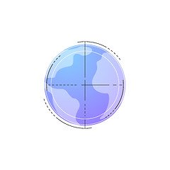 Image showing Neon globe vector line icon.