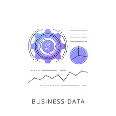 Image showing Neon business data vector line icon.